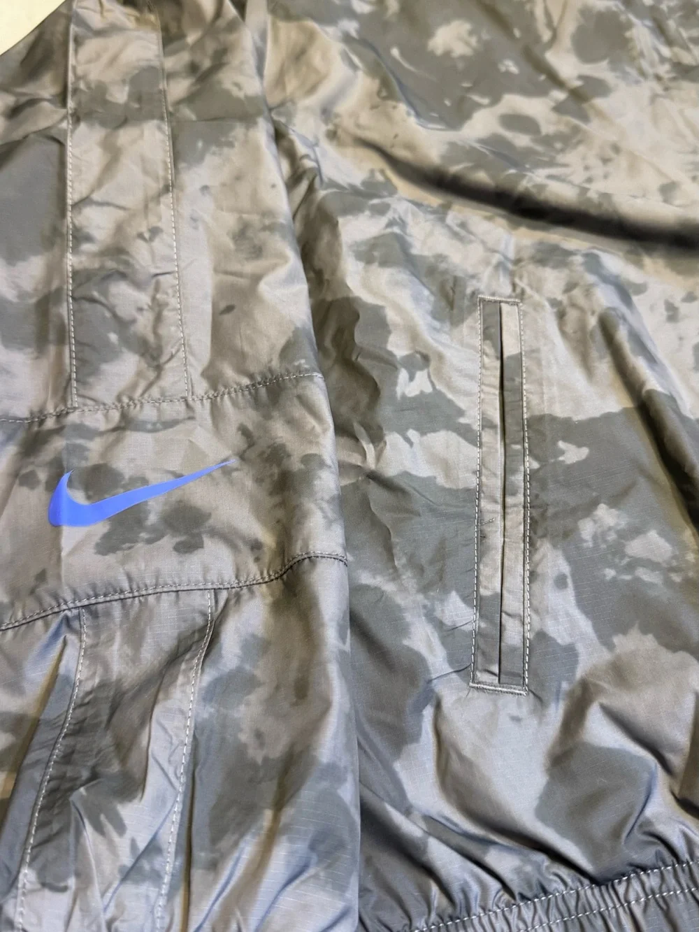 Nike Black Camo Jacket with Blue Trim